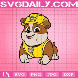 Rubble Standing Svg, Rubble Dog Svg, Paw Patrol Svg, Cartoon Svg, Svg Png Dxf Eps AI Instant Download