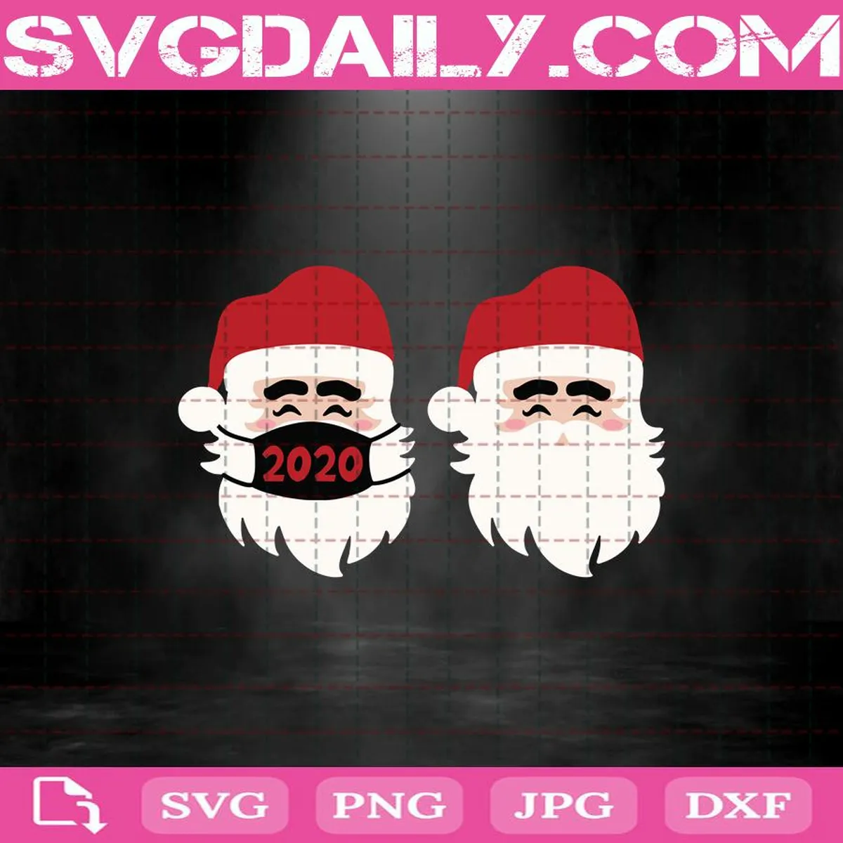 Santa Face With Face Mask Svg, Christmas Svg, Santa Claus Wear Face Mask Svg, Santa Claus Svg, Christmas Quarantined Svg