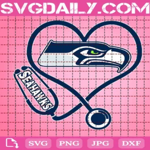 Seattle Seahawks Heart Stethoscope Svg, Seattle Seahawks Svg, Nurse Seahawks Svg, Football Teams Svg, NFL Svg, Nurse Sport Svg