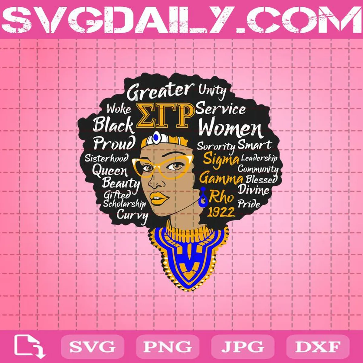Sigma Gamma Rho Sorority Svg, SGR Sorority Girl Svg, Sigma Gamma Rho Svg, Afro Woman Svg, Afro Girl Svg