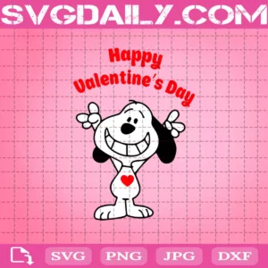 Snoopy Happy Valentine's Day Svg, Snoopy Valentine Svg, Snoopy Love Svg, Snoopy Heart Svg, Svg Png Dxf Eps Download Files