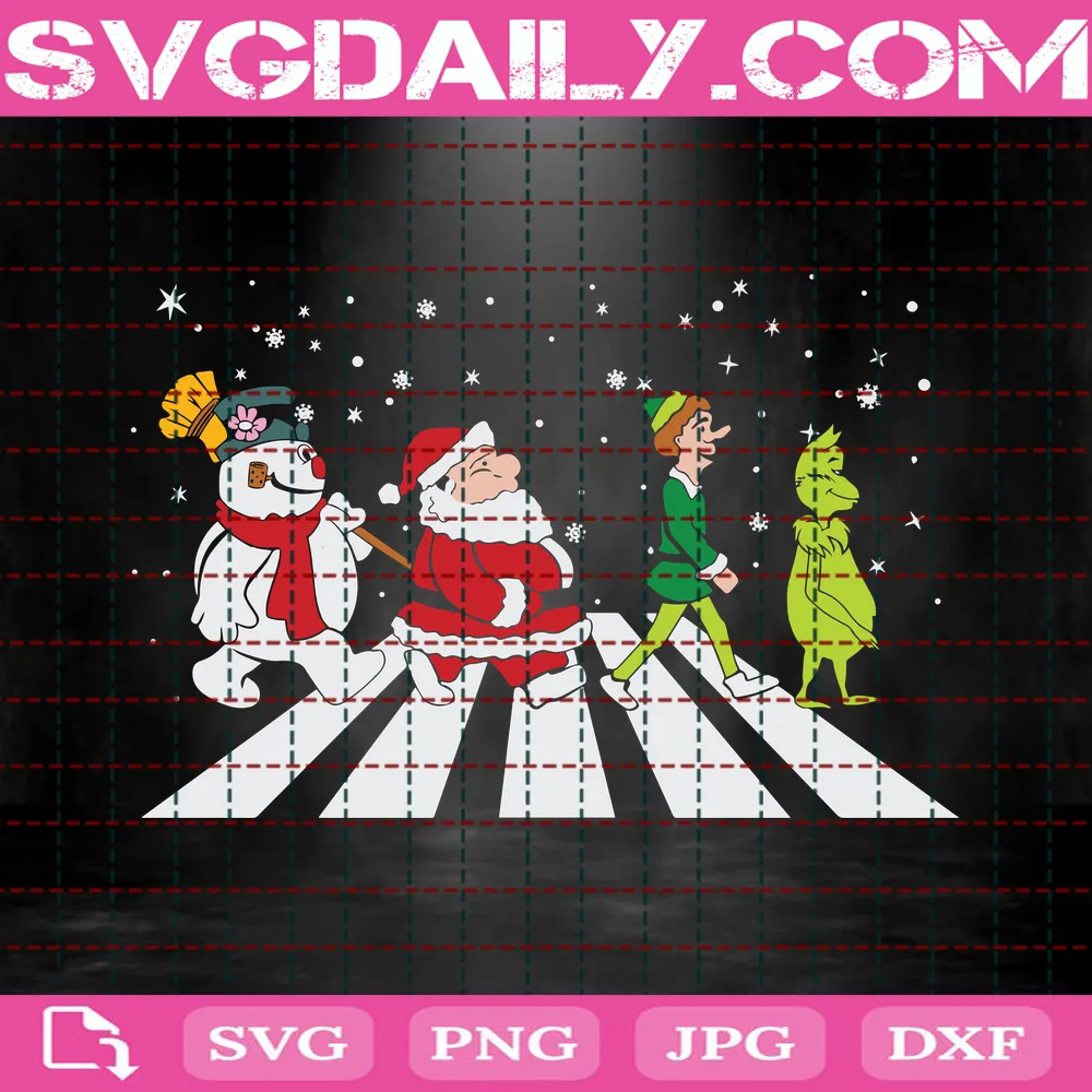 Snow Elf Santa Grinch Abbey Road Svg, Christmas Svg, Abbey Road Svg, Snowman Svg, Santa Svg, Christmas Elf Svg, Christmas Gifts, Christmas Decor, Merry Christmas