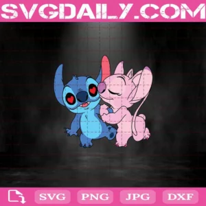 Stitch And Angel Svg, Stitch Svg, Disney Svg, Angel Svg, Cute Stitch And Angel Svg, Stitch And Girlfriend Svg