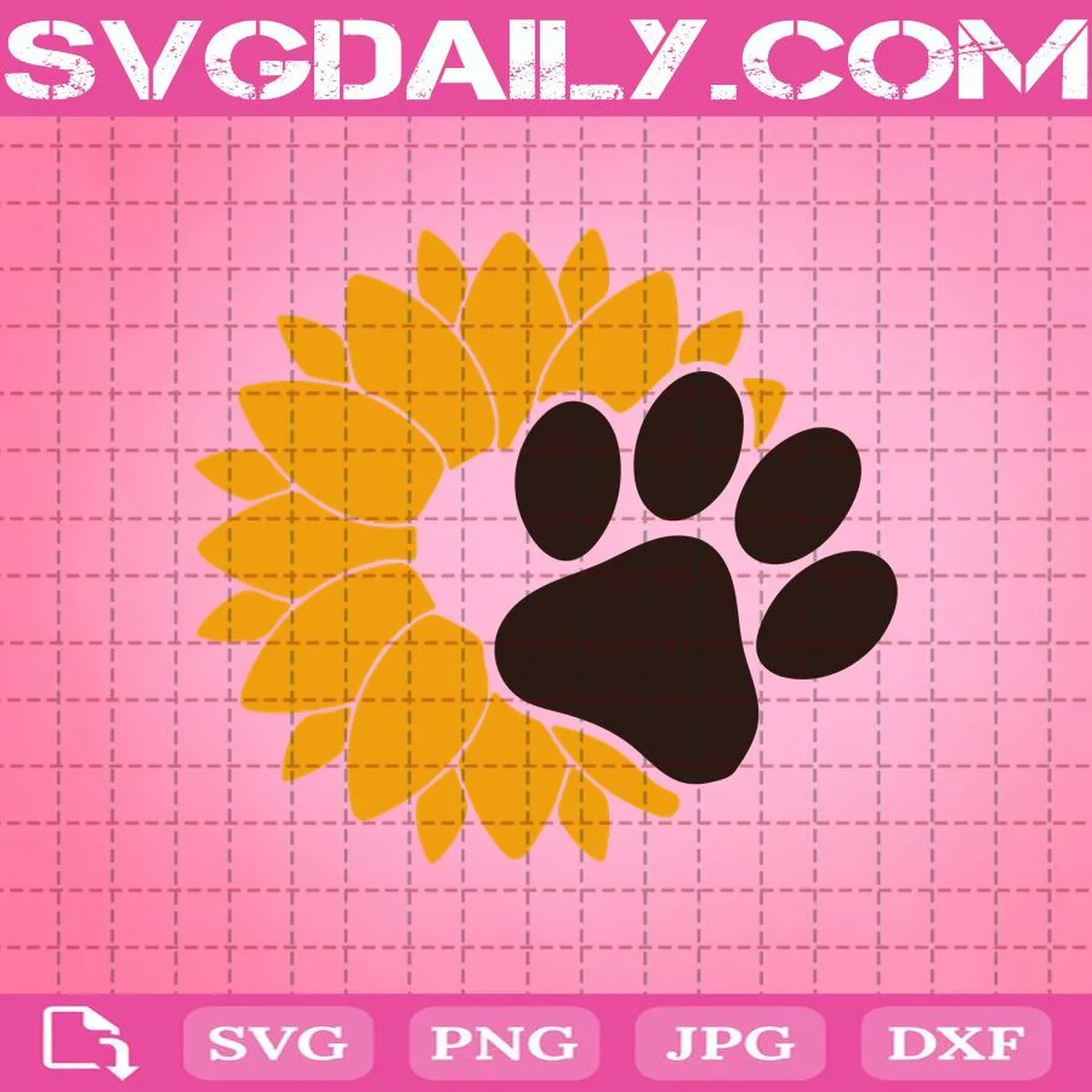 Sunflower Paw Svg, Sunflower Svg, Sunflower With Dog Paw Svg, Dog Mom Svg, Cat Mom Svg, Paw Svg, Svg Png Dxf Eps AI Instant Download