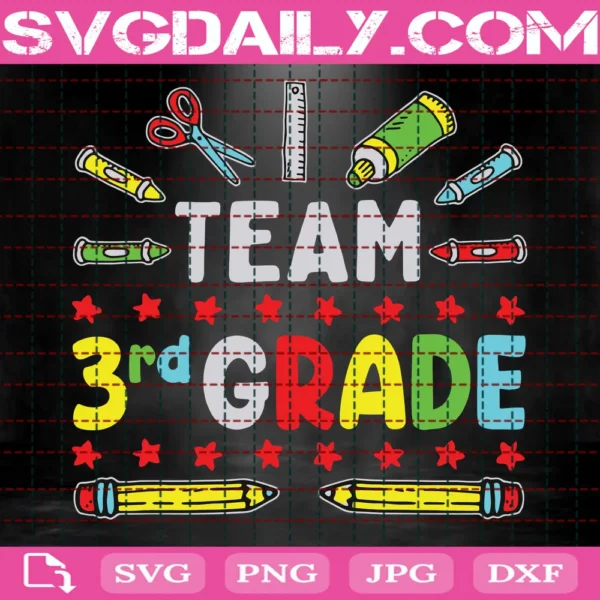 Team 3Rd Grade Svg, 3Rd Grade Svg, 3Rd Grade Shirt, Student Gift, Teacher Shirt, Kindergarten Svg, Kindergarten Teacher, Back To School Svg, Hello School Svg