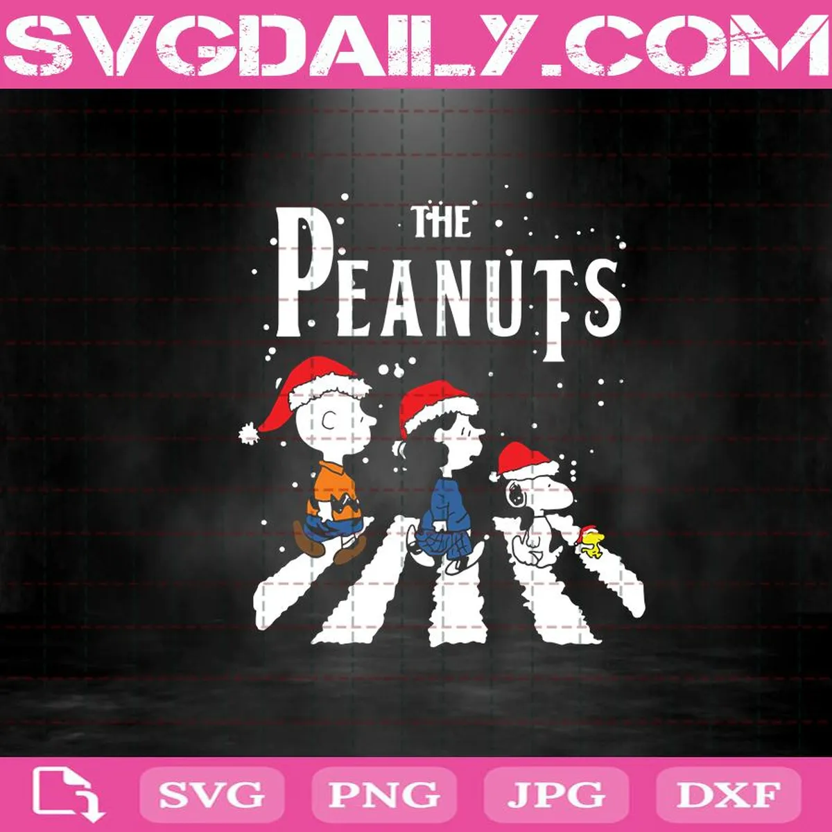 The Peanuts Abbey Road Christmas Svg, Charlie Brown And Snoopy Santa Hat Christmas Svg, Snoopy Christmas Svg