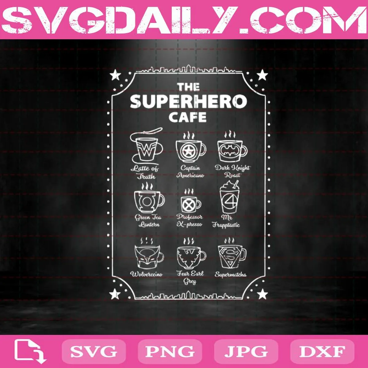 The Superhero Cafe Svg, Superhero Logo Svg, Coffee Hero Svg, Avengers Svg, Superhero Svg, Svg Png Dxf Eps AI Instant Download