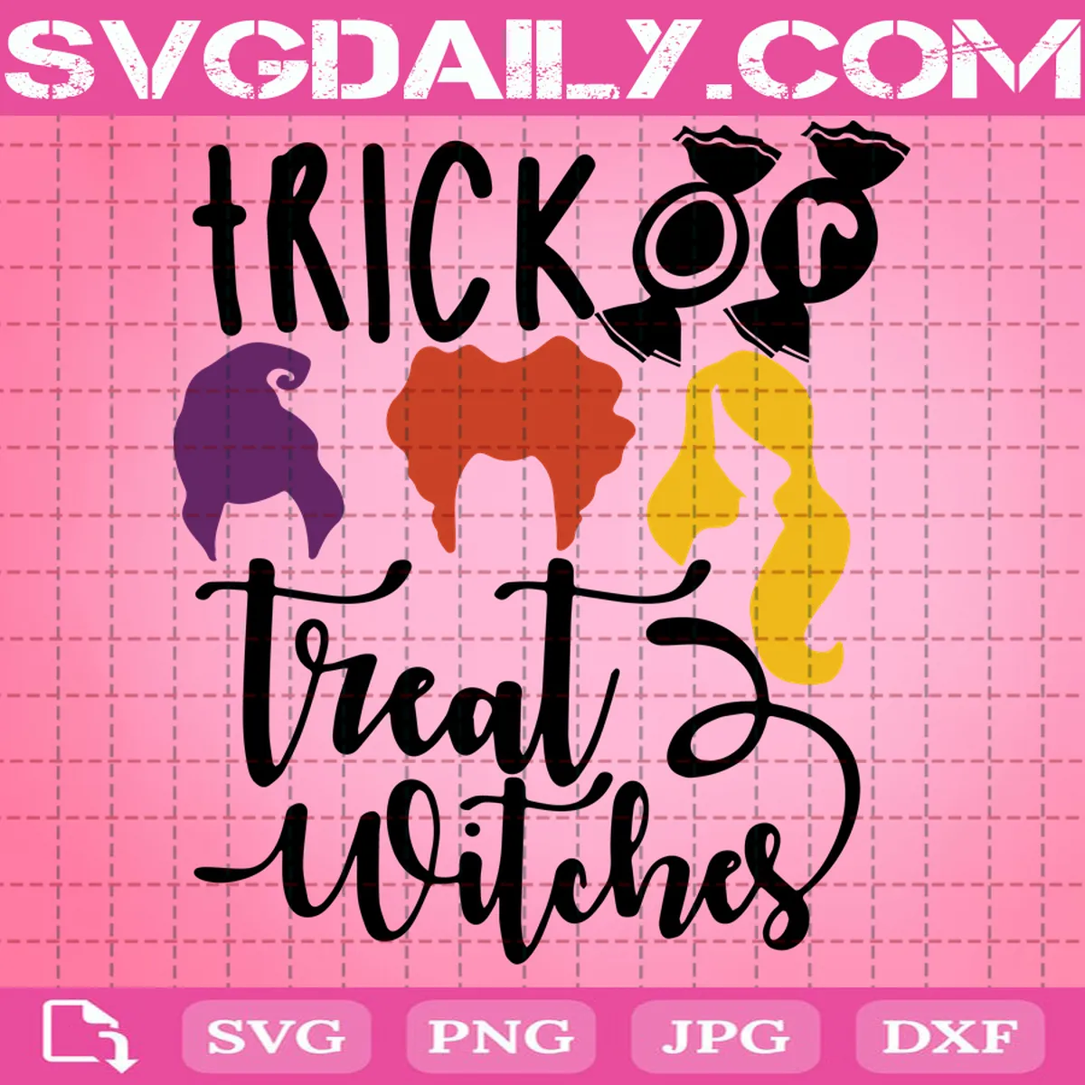 Trick Or Treat Witches Svg, Hocus Pocus Witches Svg, Witches Svg, Halloween Svg, Halloween Gift Svg
