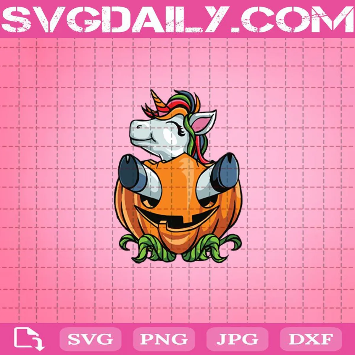 Unicorn Halloween Svg, Halloween Svg, Unicorn Svg, Pumpkin Svg, Svg Dxf Png Eps Cutting Cut File Silhouette Cricut