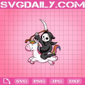 Unicorn With Death Svg, Halloween Svg, Unicorn Svg, Death Svg, Svg Png Dxf Eps AI Instant Download