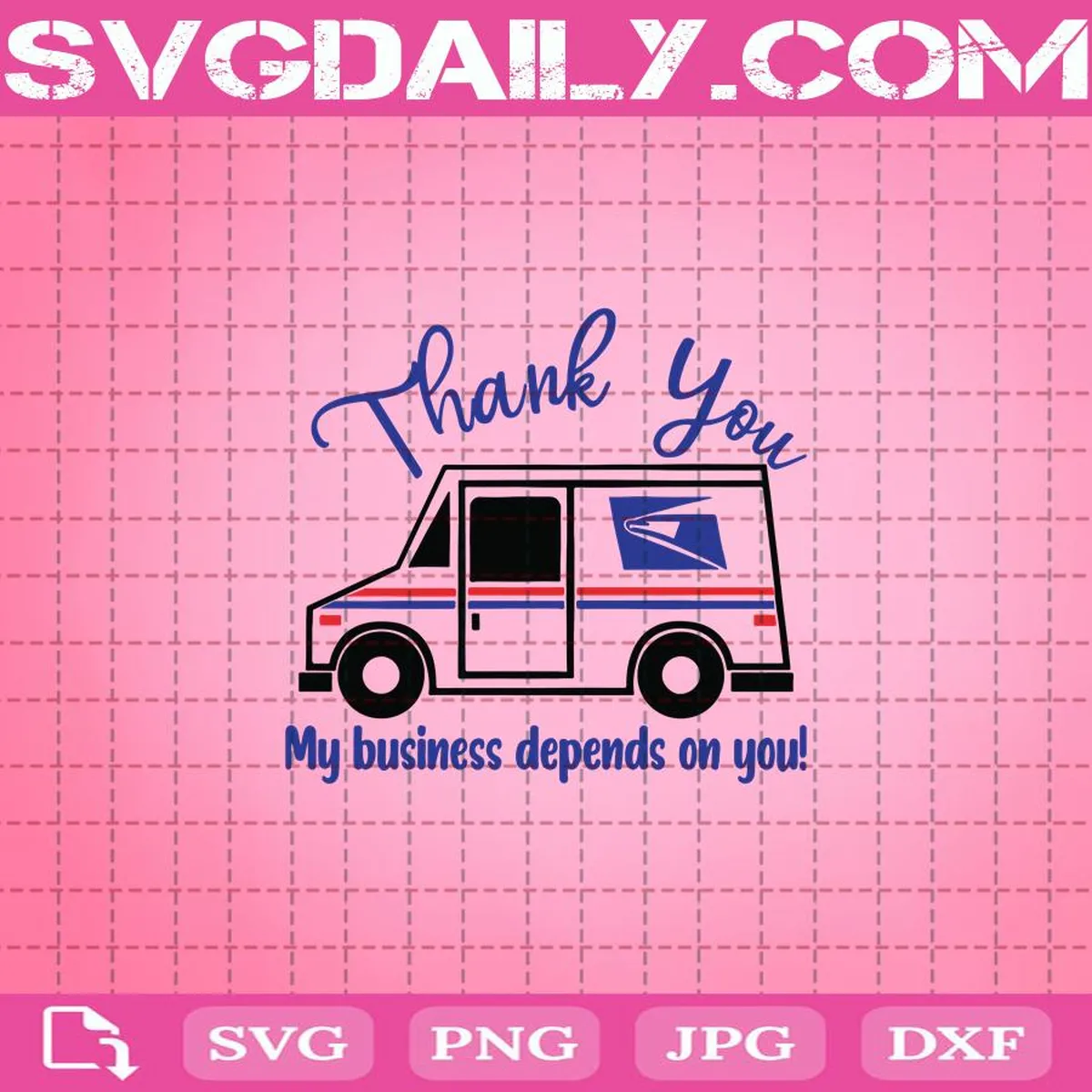 USPS Mail Carrier Post Office Postal Truck Thank You Svg, USPS Svg, Thank You Svg, Truck Svg, Usps Mail Svg, Post Truck Svg, Mail Truck Svg