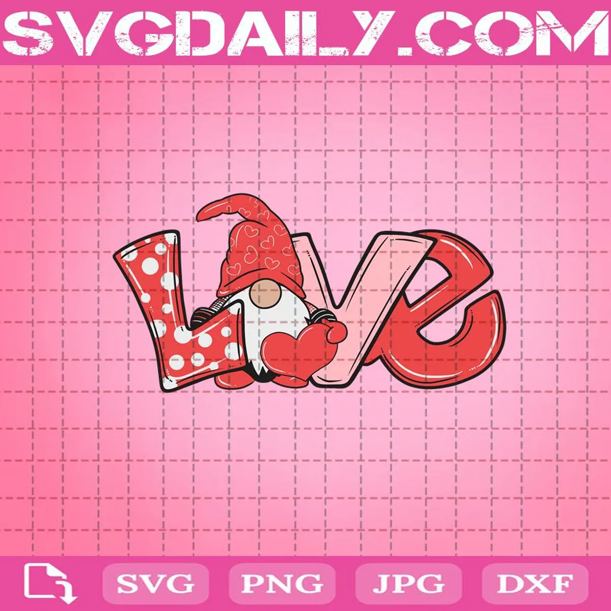 Valentine Love Svg, Gnome Love Svg, Gnome Svg, Heart Love Svg, Valentines Day Svg, Svg Png Dxf Eps AI Instant Download