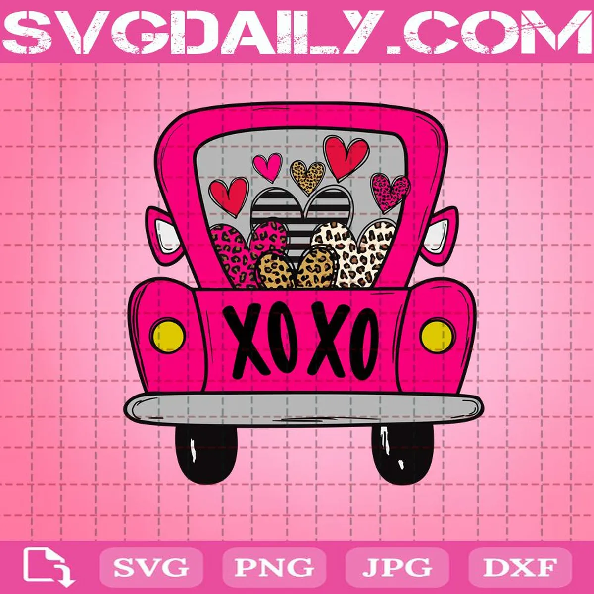 Valentine Truck Svg, Valentine Svg, Truck Svg, Valentine's Day Svg, Xoxo Svg, Love Svg, Love Heart Svg, Svg Png Dxf Eps AI Instant Download