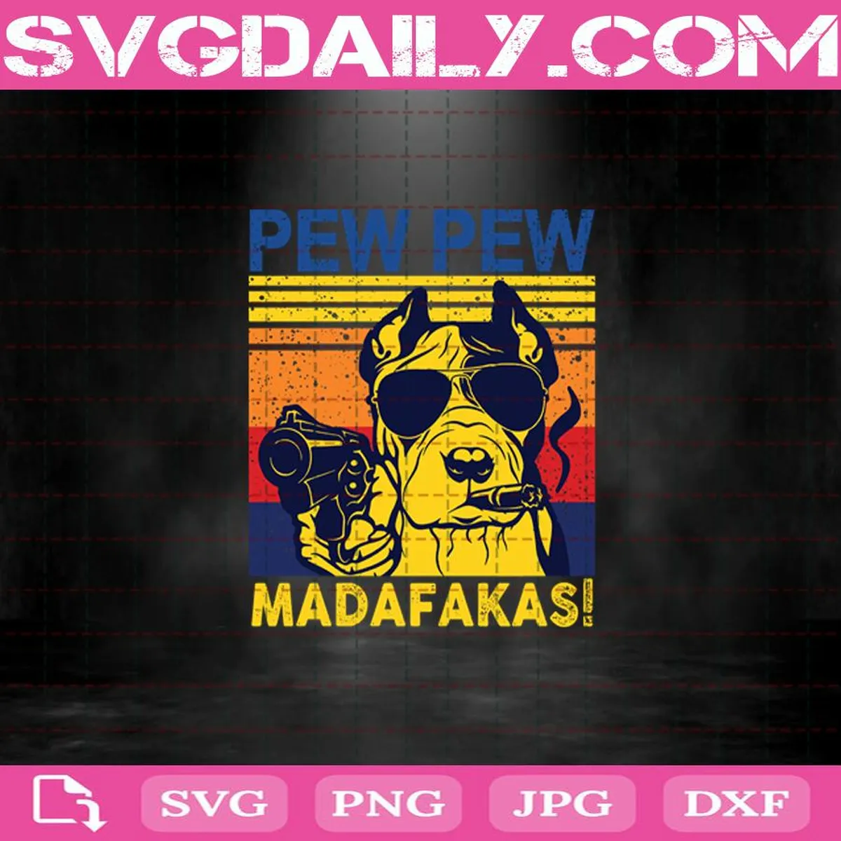 Vintage Pew Madafakas Dog Cute Dog Bulldog Svg, Bulldog Svg, Madafakas Svg Png Dxf Eps AI Instant Download