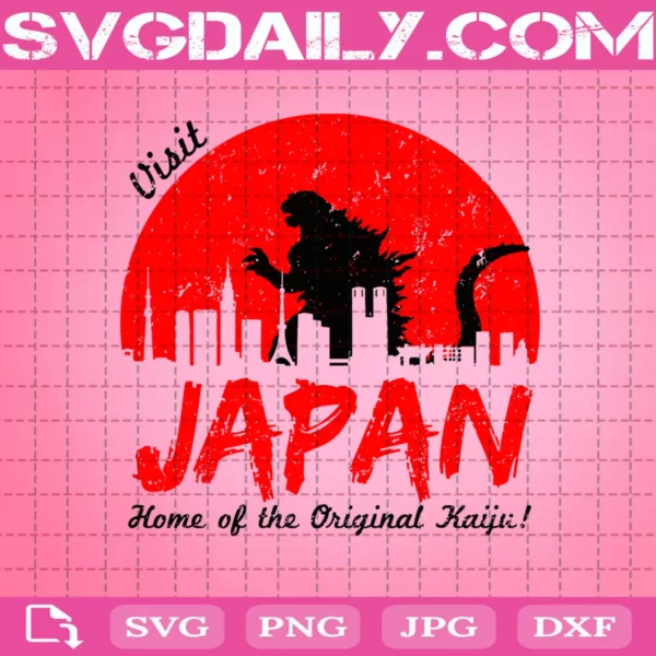 Visit Japan Home Of The Original Kaiju Svg, Godzilla Svg, Movies Svg, Svg Png Dxf Eps AI Instant Download