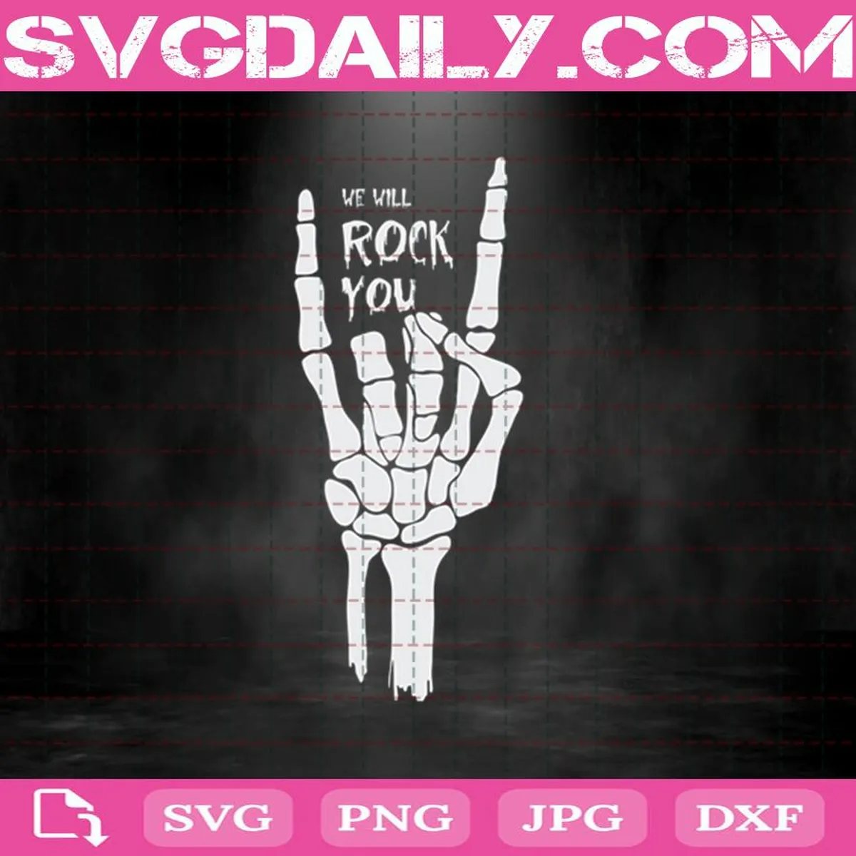 We Will Rock You Svg, Rock Svg, Halloween Svg, Skeleton Svg, Svg Png Dxf Eps Cut File Instant Download