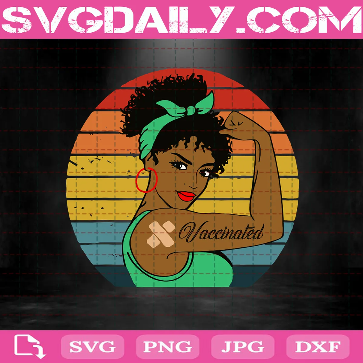 Women Afro Hair Vaccinated Svg, Strong Woman Svg, Afro Woman Svg, Vaccinated Svg, Svg Png Dxf Eps AI Instant Download