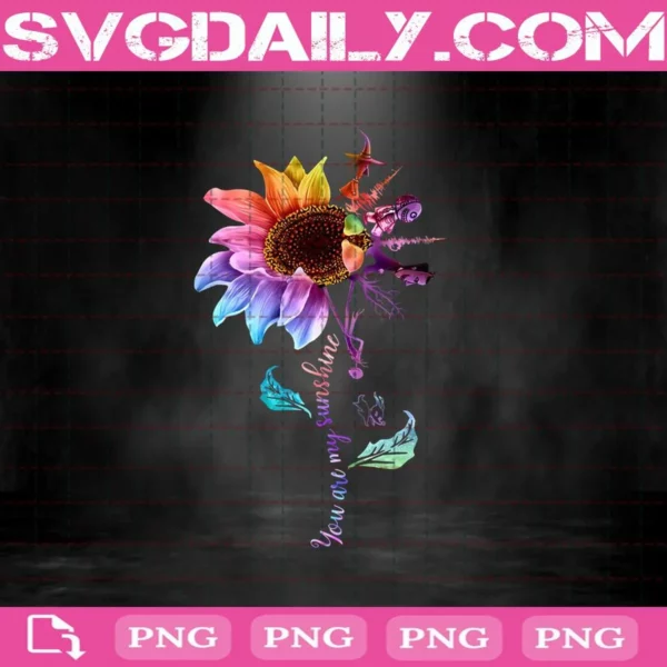 You Are My Sunshine Png, Flower Png, Halloween Nightmare Png, Horror Rainbow Sunflower Png, Sunflower Lovers Png