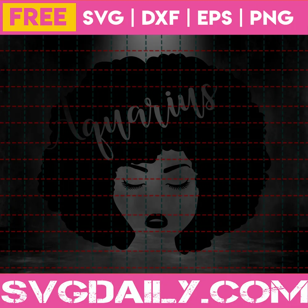 Aquarius Svg Free, Zodiac Sign Svg, Horoscope Svg, Instant Download, Black Woman Svg Invert