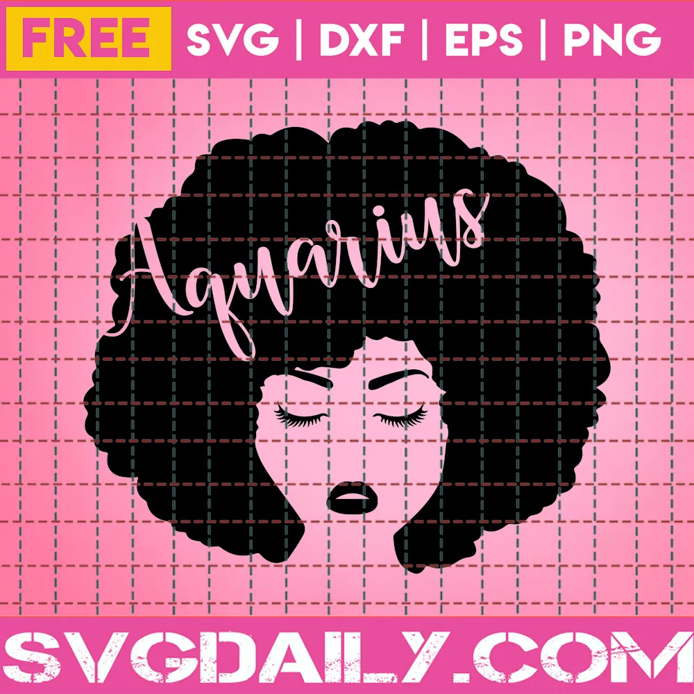 Aquarius Svg Free, Zodiac Sign Svg, Horoscope Svg, Instant Download, Black Woman Svg
