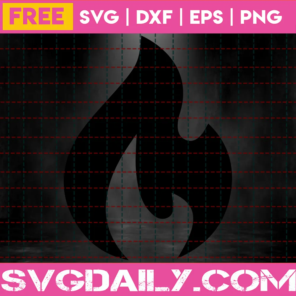 Fire Svg Free, Flames Svg, Free Vector Files, Instant Download, Silhouette Cameo Invert