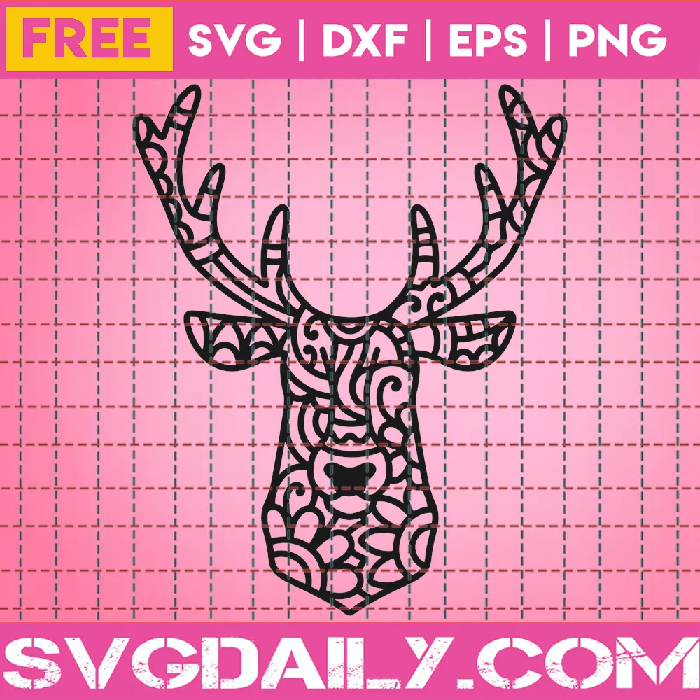 Free Deer Face Mandala Svg