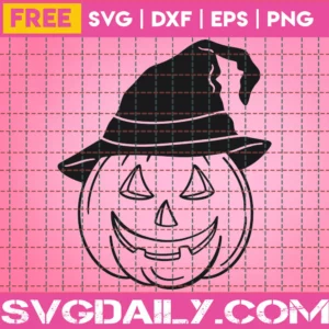Free Pumpkin With A Witch Hat Svg