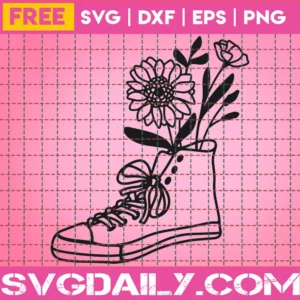 Free Shoe With Wildflowers Svg