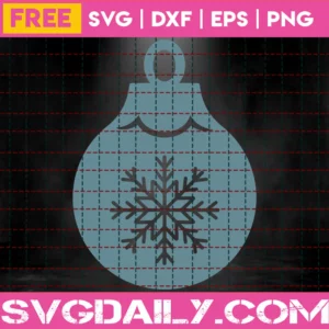 Free Snowflake Christmas Ornament Svg Invert