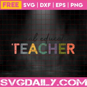 Free Special Education Teacher Svg Invert