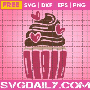 Free Valentine Cupcake Svg