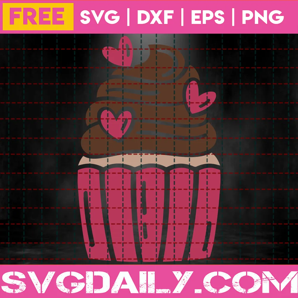 Free Valentine Cupcake Svg Invert
