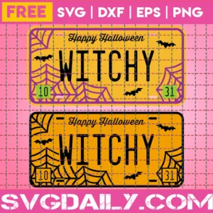 Free Witchy License Plat Svg