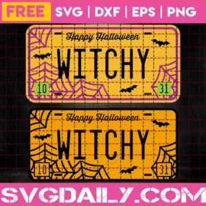 Free Witchy License Plat Svg Invert