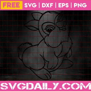 Thumper Svg Free, Free Svg Files Disney, Bambi Svg, Instant Download, Free Vector Files Invert