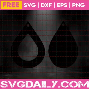 Earrings Svg Free, Tear Drop Svg, Earrings Svg, Digital Download, Silhouette Cameo Invert