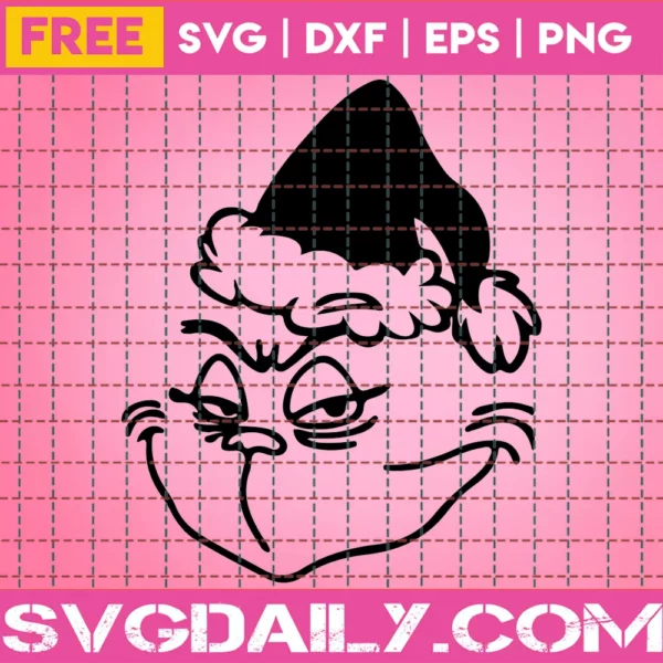 Free Grinch Face Svg File, Christmas Svg, Grinch Svg File, Instant Download