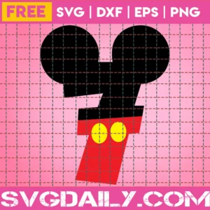 Micky Numbers Svg Free, Seven Svg, Disney Svg, Instant Download, Party Svg