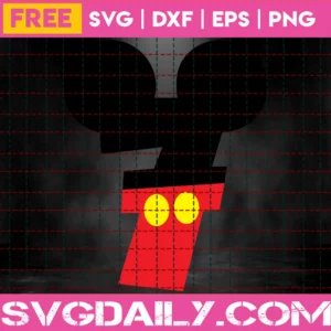 Micky Numbers Svg Free, Seven Svg, Disney Svg, Instant Download, Party Svg Invert