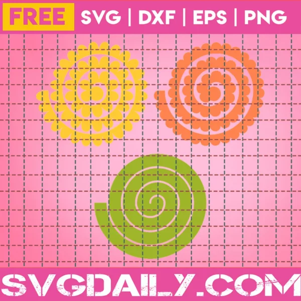 3D Flowers – Free Svg Invert