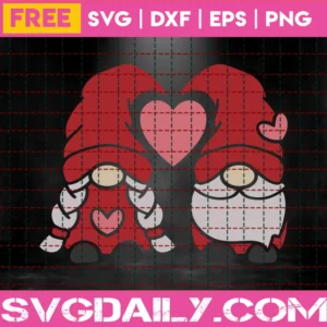 Free Valentine Gnome In Love Svg Invert