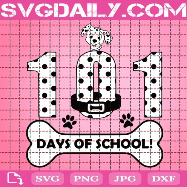 101 Days Of School Dalmatian Svg