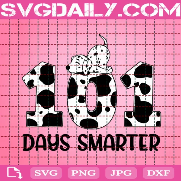 101 Days Smarter Dalmation Dog Svg