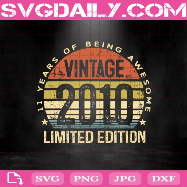 11 Years Of Being Awesome Vintage 2010 Svg
