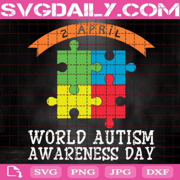 2 April World Autism Awareness Day Svg