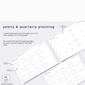 2022 Digital Planner Set - Cyberry Minimal Planner for GoodNotes - Dated Templates for Monthly