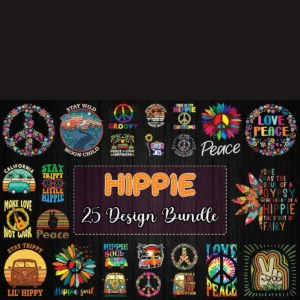 25 Designs Hippie Bundle Svg