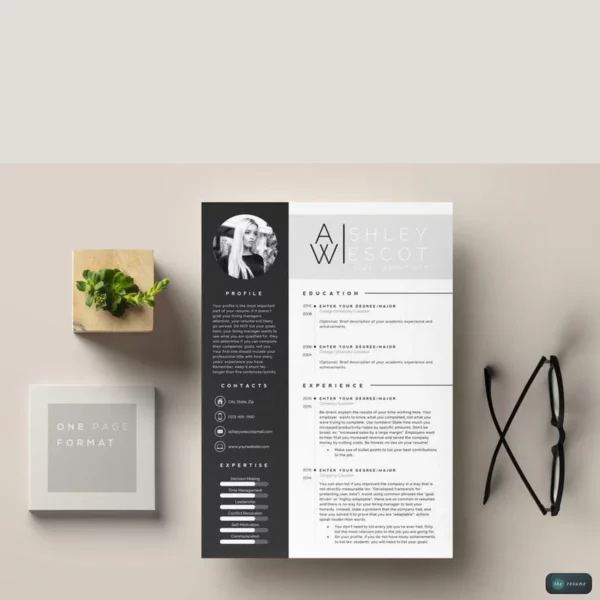 3 page Resume Template Cover Letter and References Template for MS Word Mac Printable | Modern Resume | Professional and Creative Design