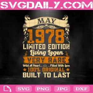 43Rd Birthday Gift 43 Year Old Retro Vintage May 1978 Svg