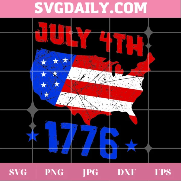 4Th Of July 1776 Svg Invert